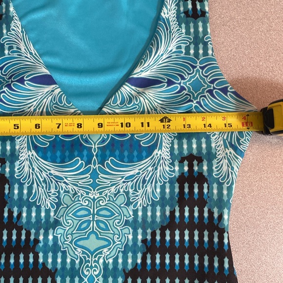 BEBE Ladies Teal Dress. Size S - Picture 10 of 12